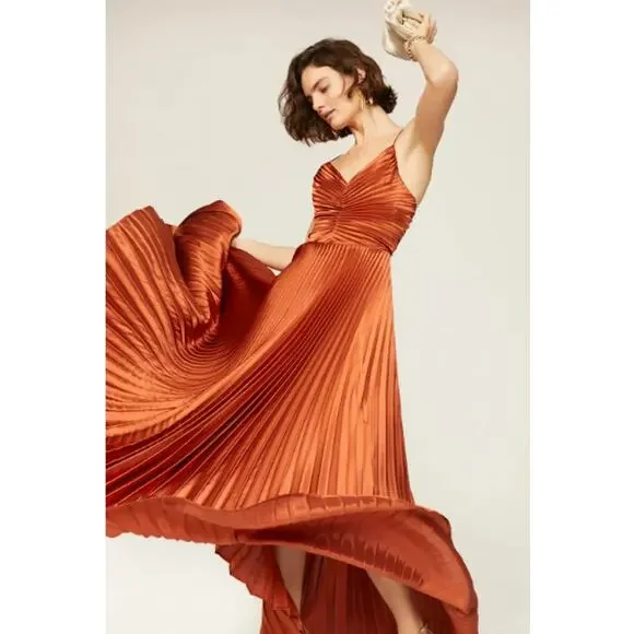 DELFI Collective Aria Satin Sweetheart Gown Brown M - Picture 11 of 11